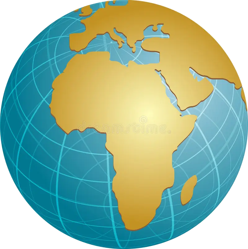 Globe showing Africa SMS coverage
